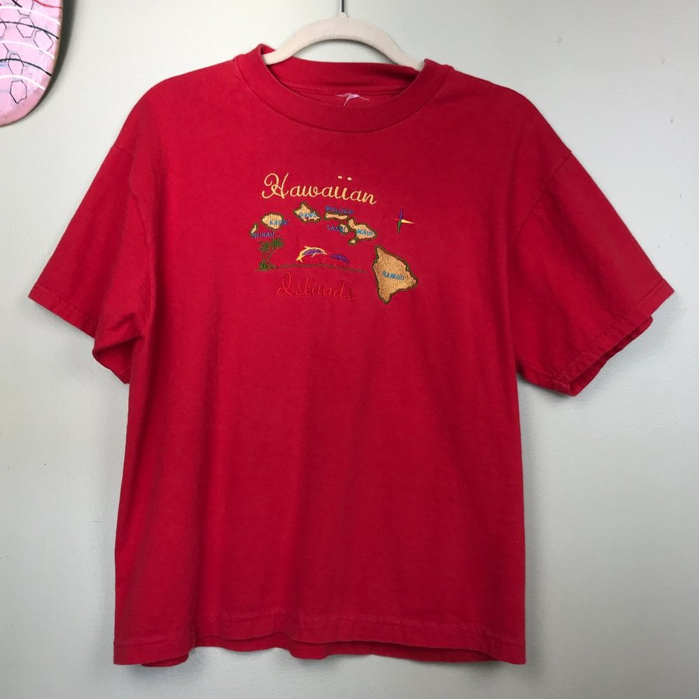 Vintage Embroidered Hawaiian Islands Tee T-Shirt